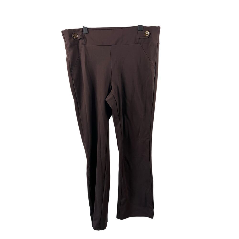 Sabrina Lauren Womens Brown Wide Leg Pants Size XL